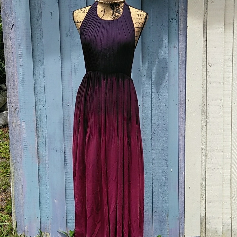 Maxi Halter Dress Size Medium in Purple Pink Ombré